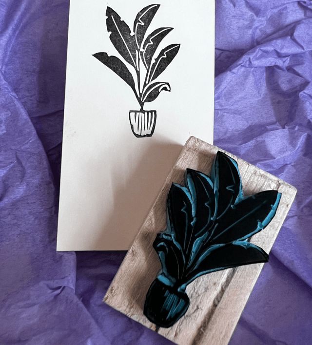 Tampon plante (bananier) en pot - stamp-tober 2024