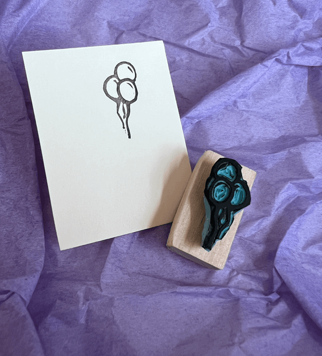Tampon ballons d&#039;anniversaire - stamp-tober 2024 