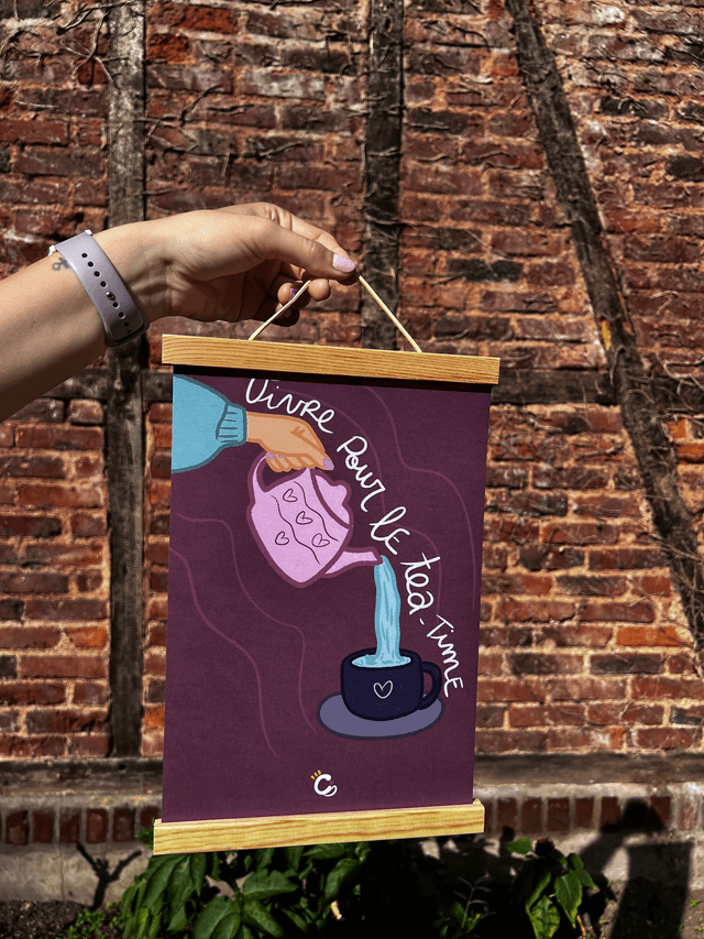 Affiche &quot;Vivre pour le tea-time&quot;
