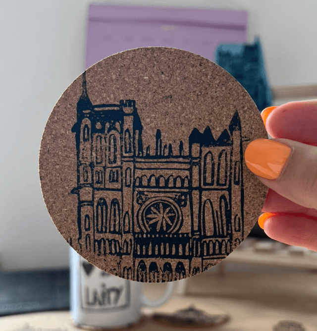 Dessous de verres Amiénois - liège - imprimés à la main
