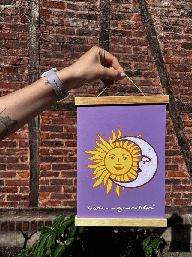 Affiche &quot;Le Soleil a rendez-vous avec la Lune&quot;