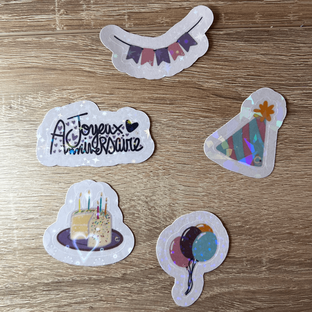 Stickers Été Indien et Anniversaire à l'unité & en lot