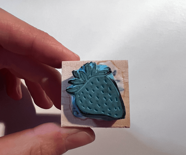 Tampon Fraise (Jour 11 - Stamp-Tober 2025)