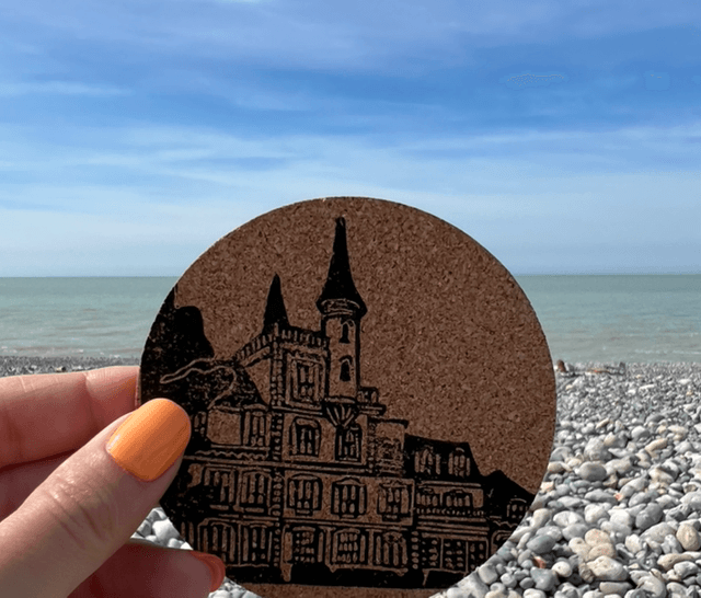 Dessous de verre Baie de Somme en liège imprimé à la main