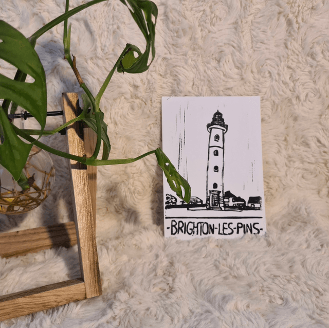Baie de Somme lovers - carte postale en linogravure