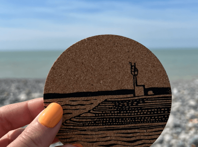 Dessous de verre Baie de Somme en liège imprimé à la main